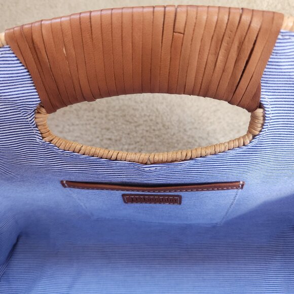 NWT Rhodes Wicker Leather Clutch Bag - Picture 5 of 6